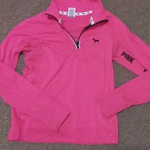 PINK quarterzip with Thumb slits